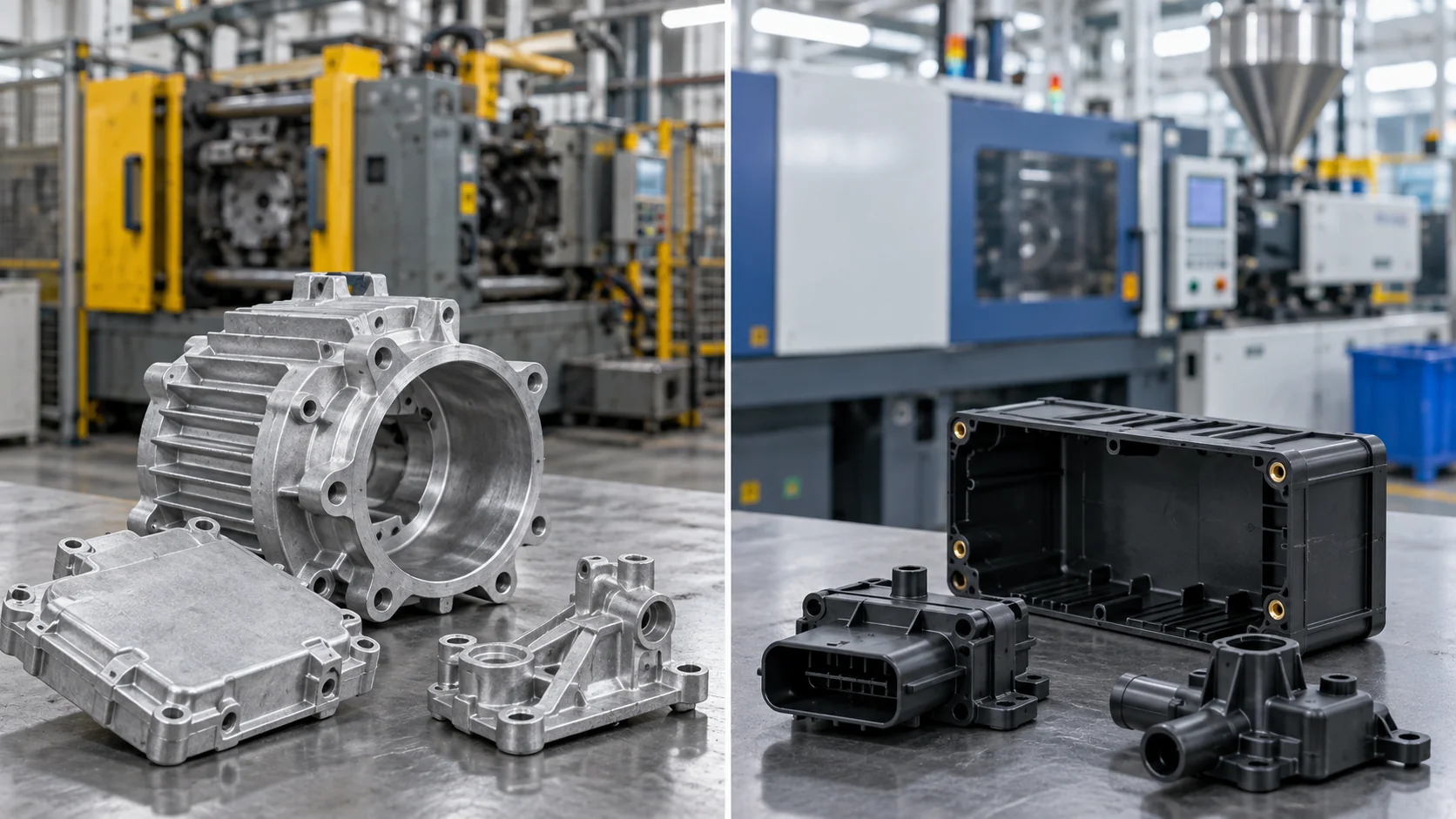 Die casting vs injection molding metal and plastic parts comparison