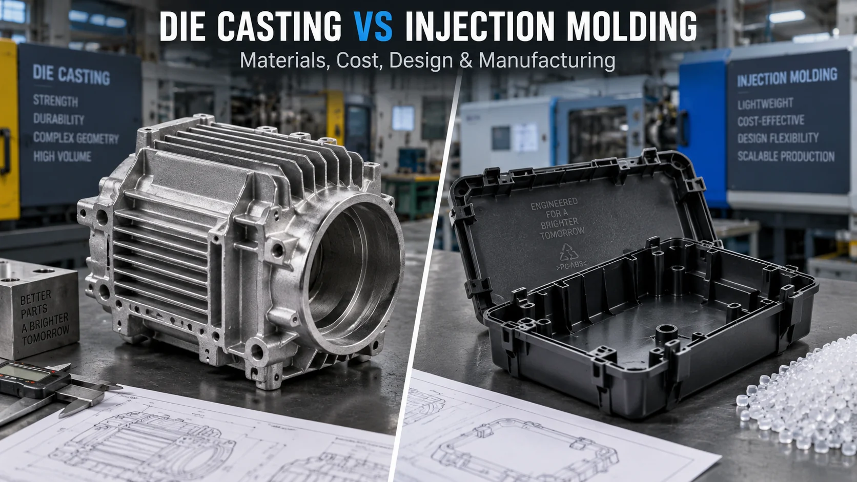 Die casting vs injection molding materials cost and design comparison