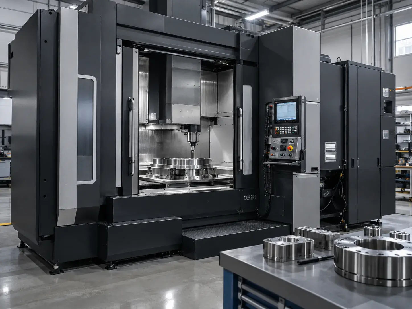 Industrial powder coating for machine components