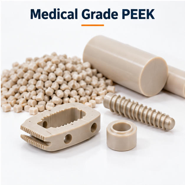 Medical grade PEEK material and machined components