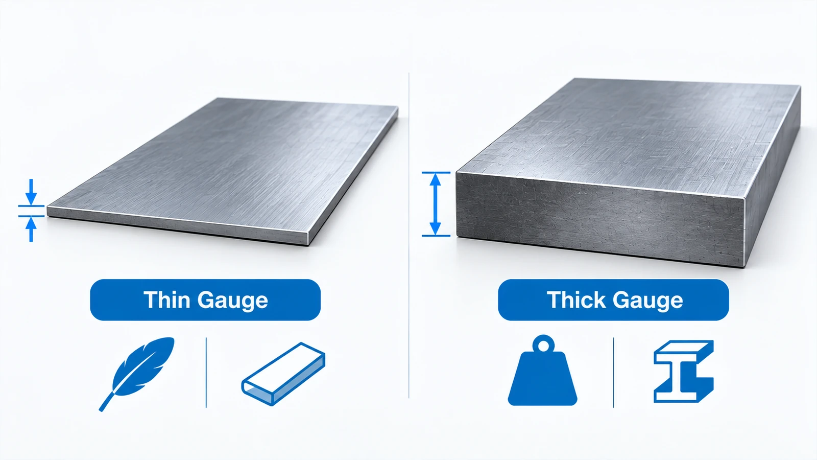 Thin gauge vs thick gauge sheet metal thickness comparison