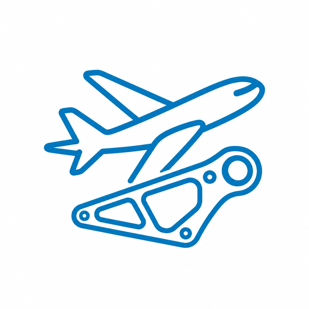 Aerospace icon representing CNC machined aluminum aircraft components