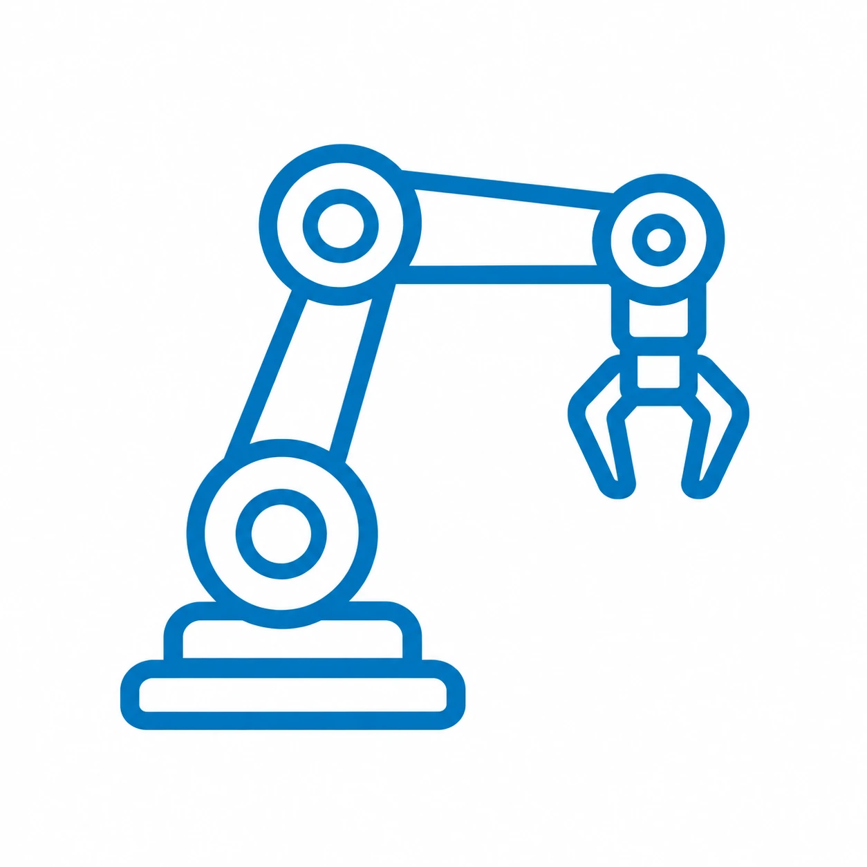 Robotics icon showing an industrial robotic arm